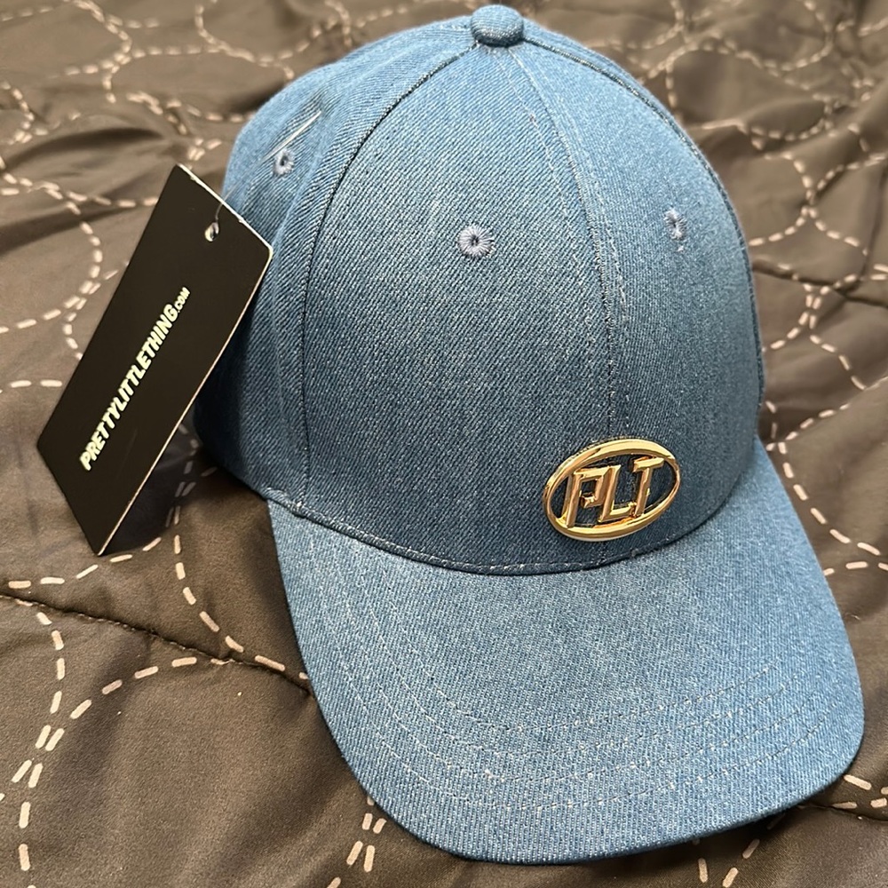 Denim Oval Metal Badge Cap